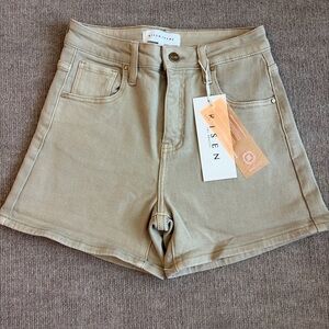 Risen High-Waist Khaki Shorts — Elevated Everyday Staple